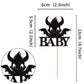 Ercadio 24 Pack Dragon Baby Cupcake Toppers Black Glitter Dragon Baby Cupcake Picks Cute Dinosaur Cupcake Topper Dragon Cupcake
