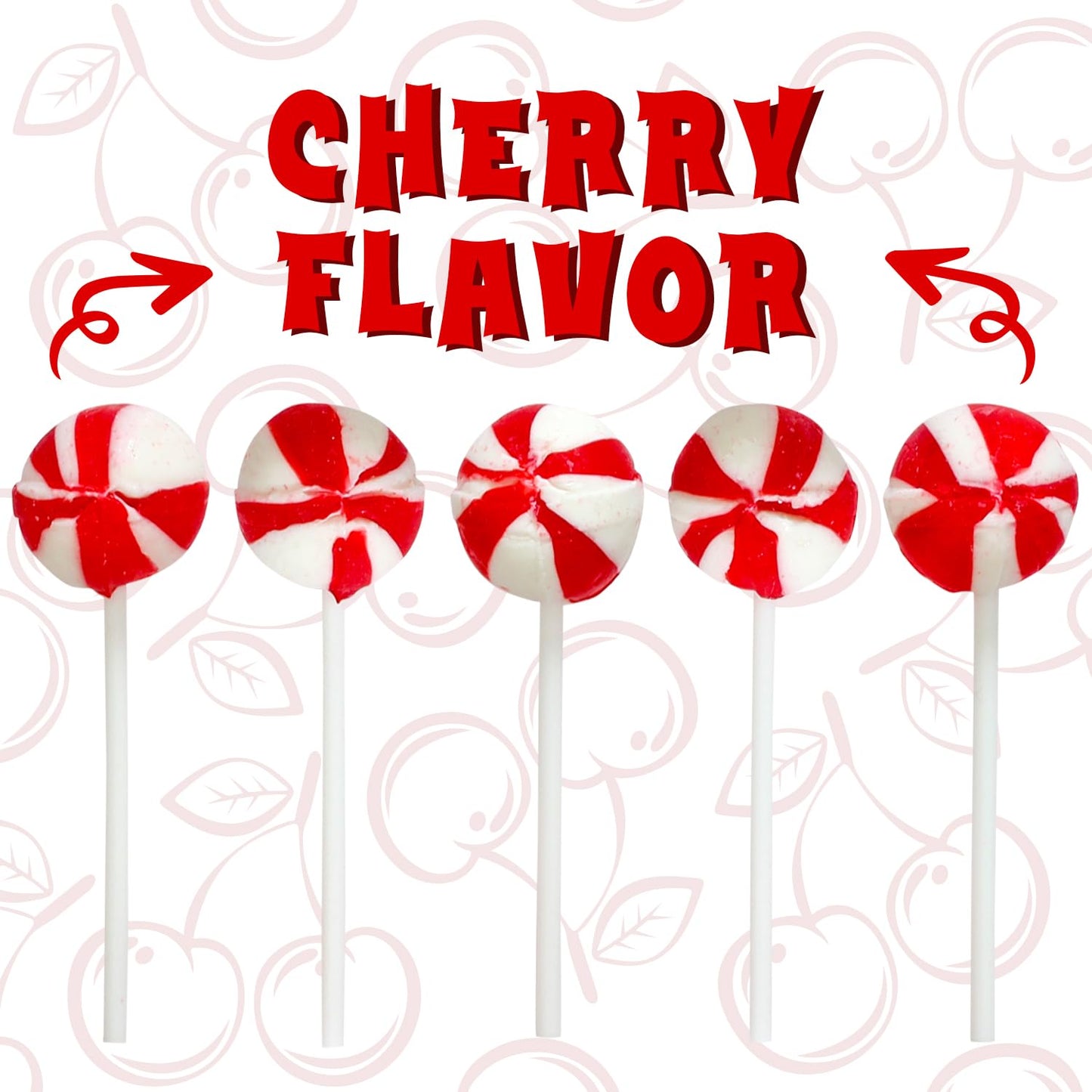 Red Lollipops - 2 Pounds - Cherry Flavor - Ball Pop Red Candies For Candy Buffet, Goodie Bag Favors, Birthday
