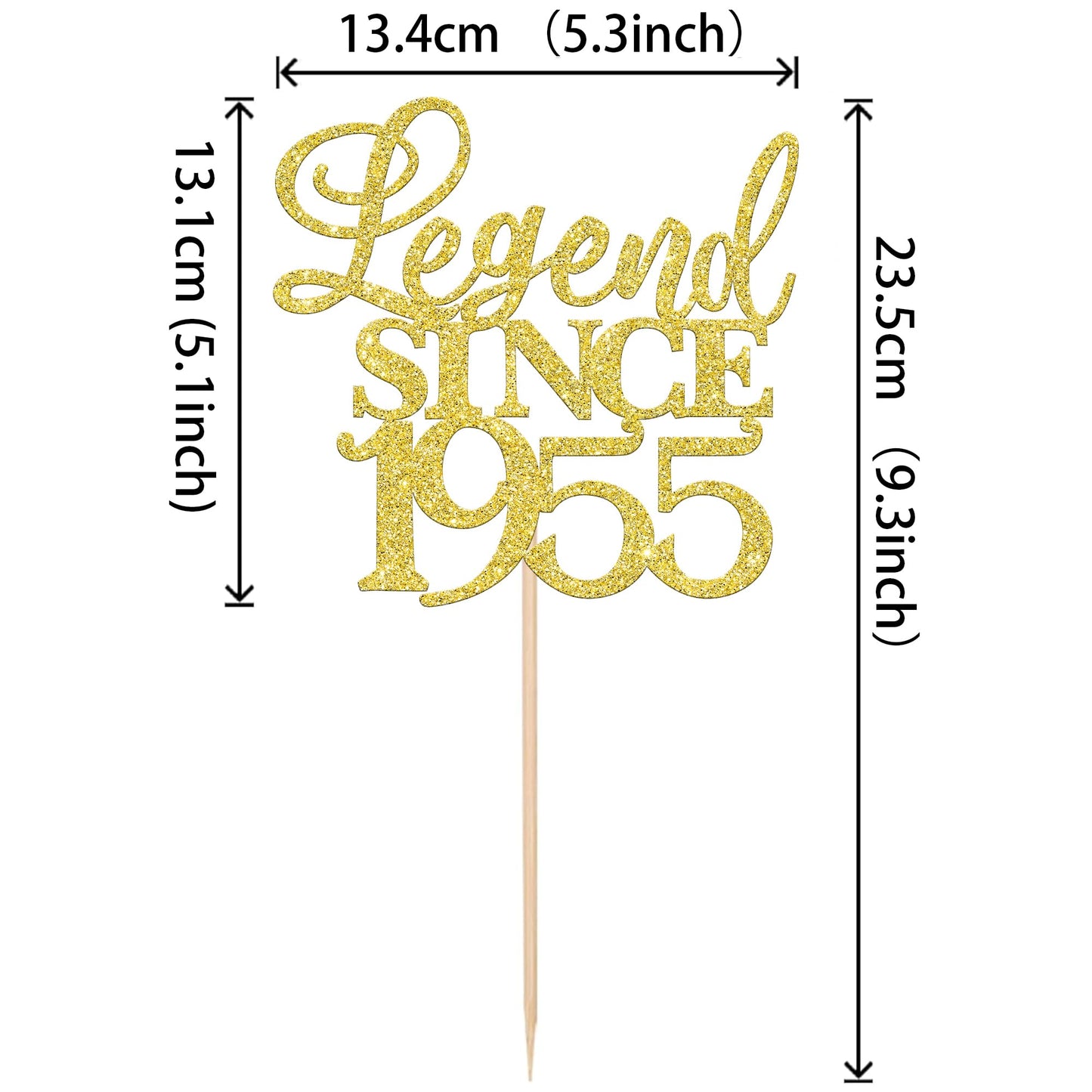 Rssta i Cake Topper, Gold Glitter, 70th Birthday Decoration, Model XM310-gold 1953