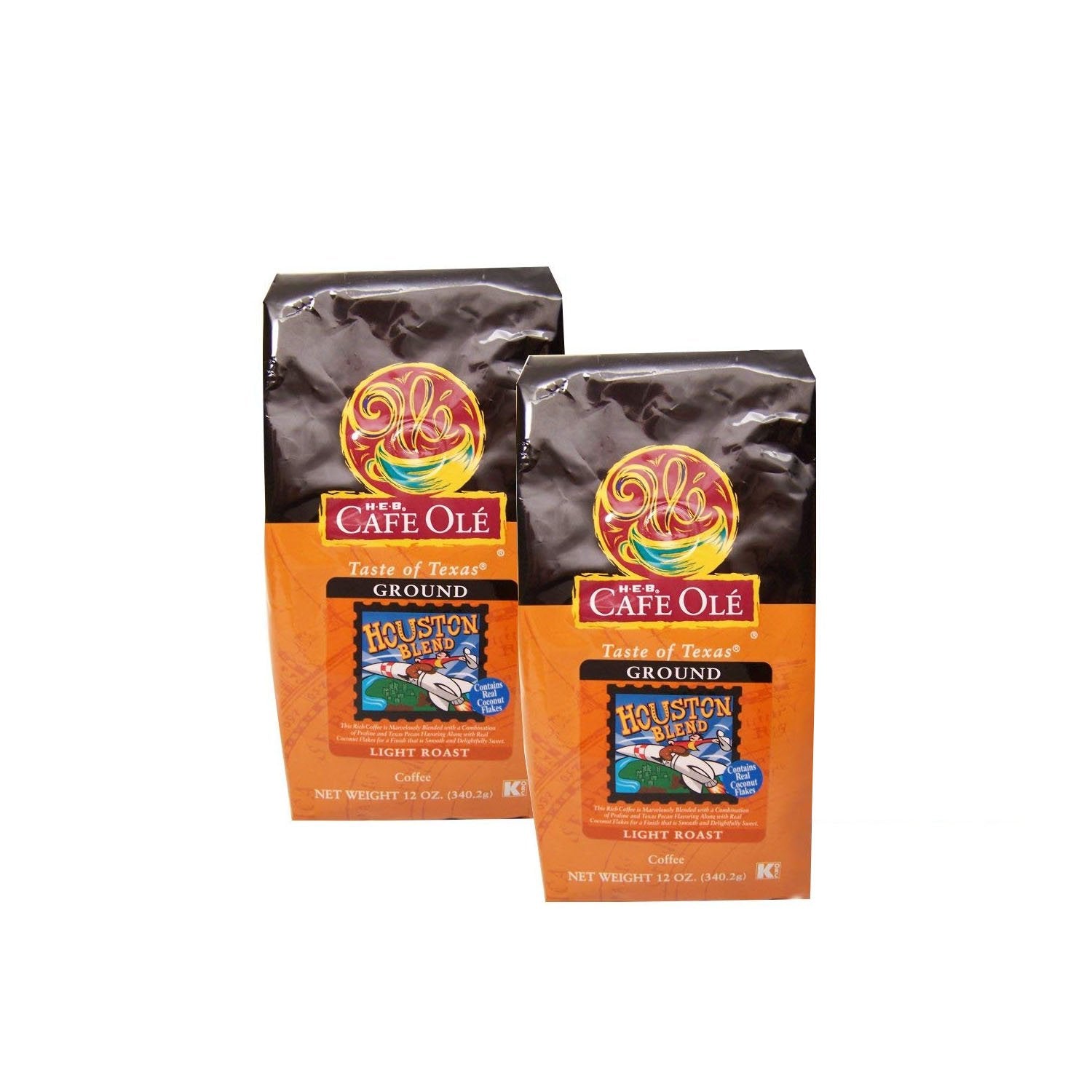 HEB Cafe Ole Ground Coffee 12 Oz Bag (Pack of 2) (Taste of Houston)