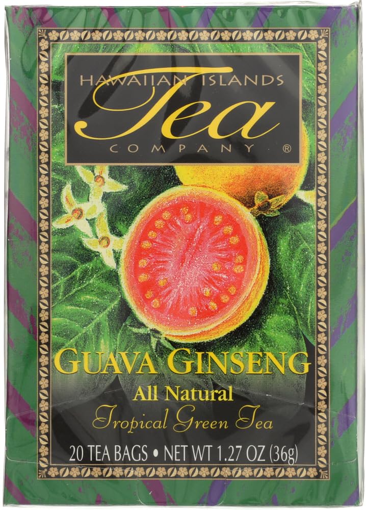 HAWAIIAN ISLANDS TEA COMPANY Guava Ginseng Green Tea - 20 Tea Bags, Multi Color, Model SYNCHKG002555
