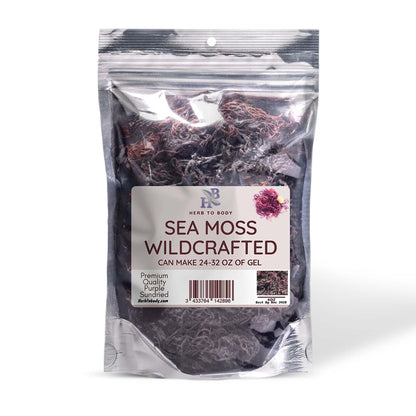 Herb To Body Purple Sea Moss - 4oz, Purple Sea Moss, Gold, 100% Wildcrafted from Saint Lucia Raw and Dried, Vegan Superfood with