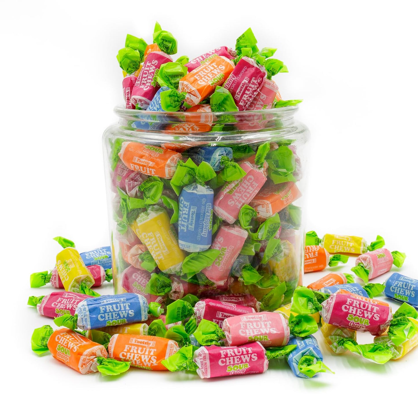 Tootsie Roll Fruit Chews Candy Sour 1 Lb - Bulk Bag, Fruity Flavored, Assorted Flavors, Gluten & Peanut Free, Individually Wrapp