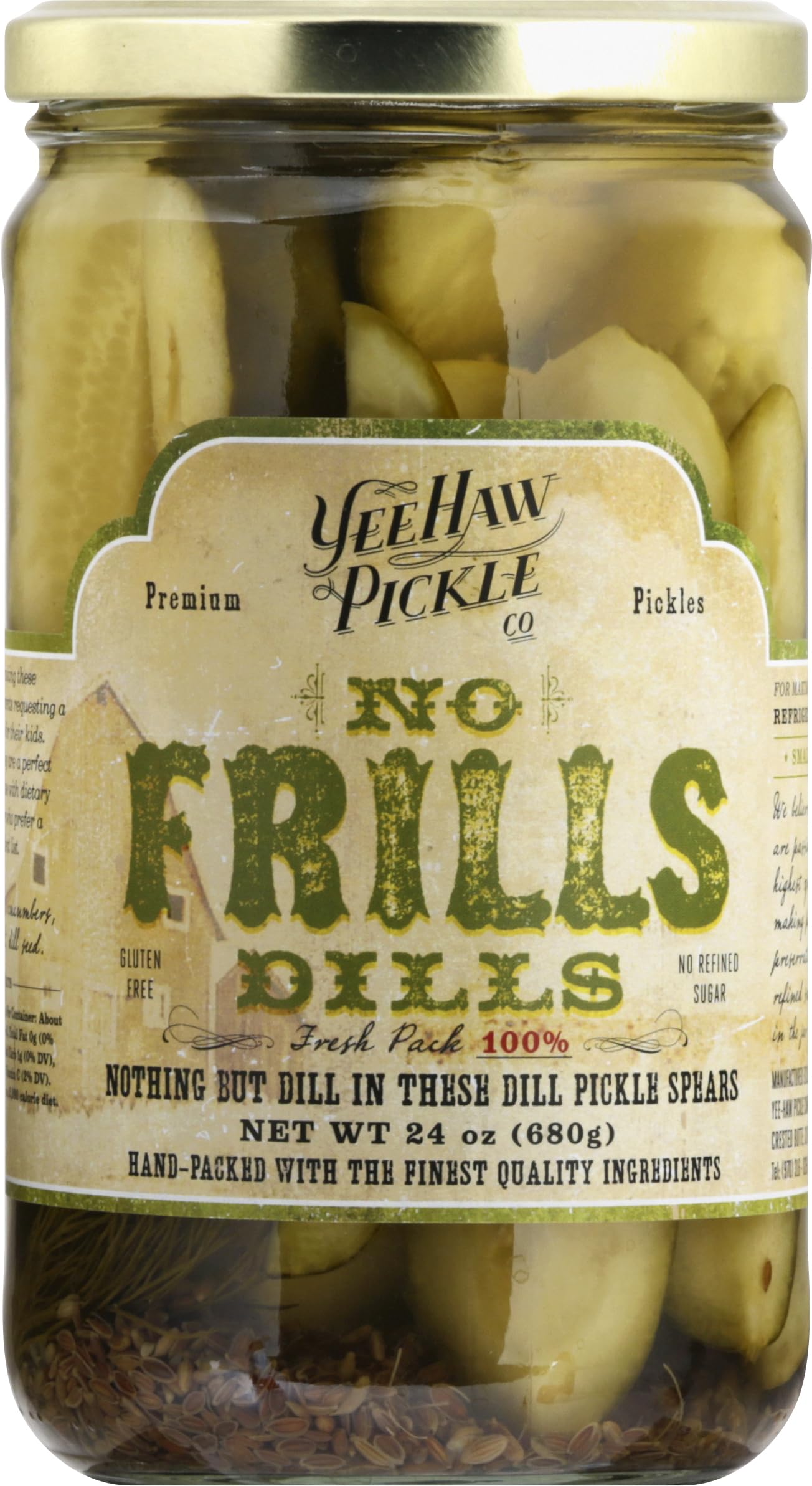 Yee-Haw Pickle Dills Pickle - No Frills - Case of 6 - 24 oz.(D0102HH6726.)