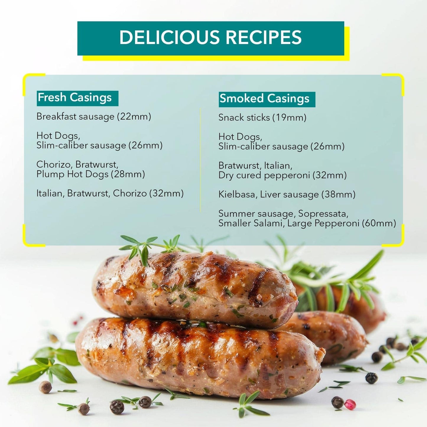 The Sausage Maker - Fresh Collagen Sausage Casings, 22mm (7/8'')