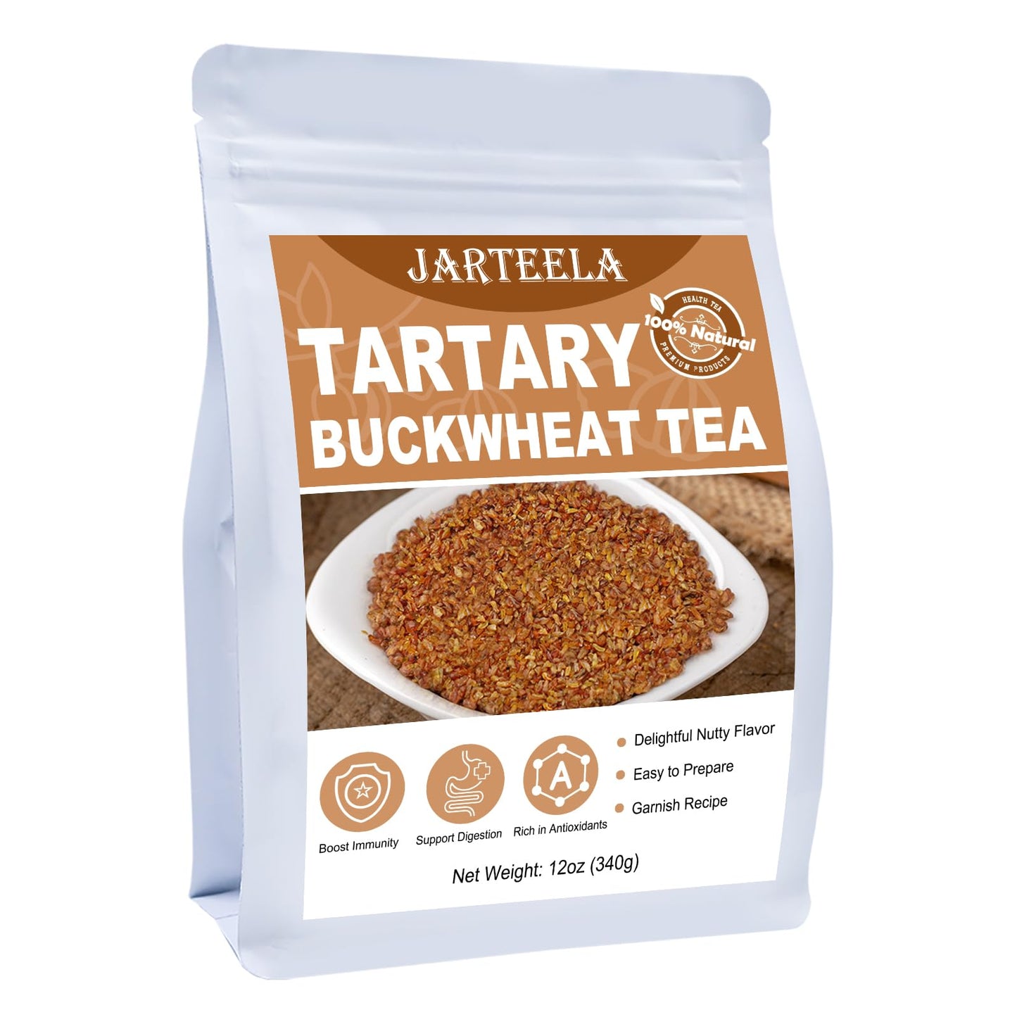 Jarteela Himalayan Tartary Buckwheat Tea - Premium Roasted Herbal Tea - Caffeine Free - 12oz / 340g - Gluten Free - Non-GMO