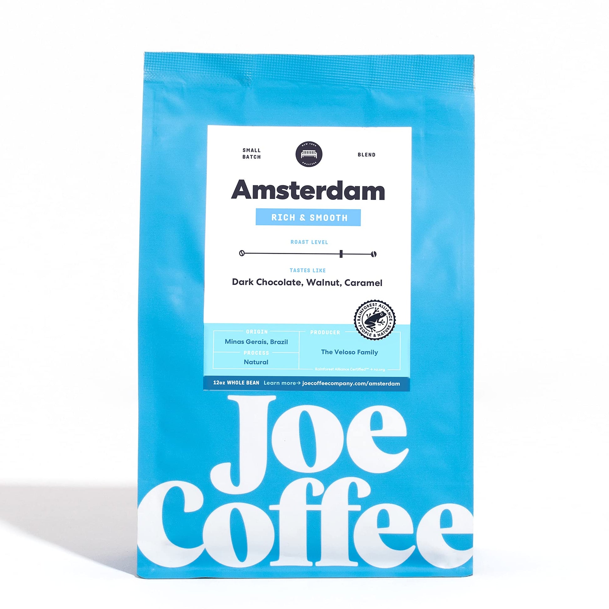 JOE COFFEE COMPANY The Amsterdam Whole Bean Coffee, Specialty Coffee, 12oz Bag