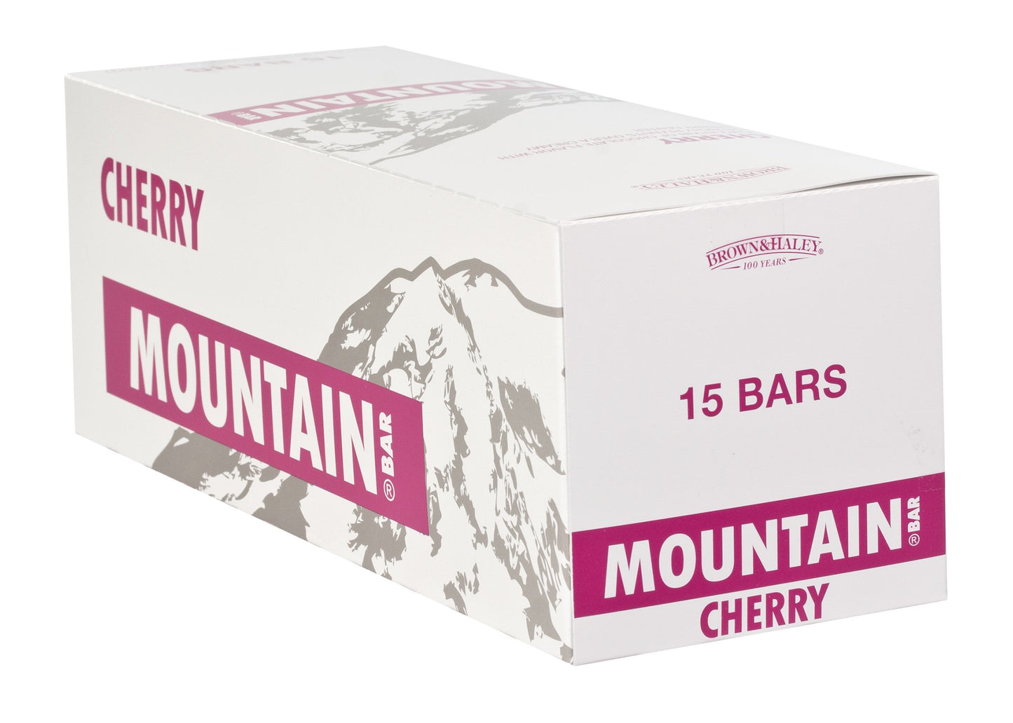Brown & Haley Cherry Mountain Bar - Chocolate Candy With Peanuts And Creamy Cherry Center - Individually Wrapped Candy - Bite Size Chocolate Bars With Peanut Pieces - Case Of 15-1.6 Oz