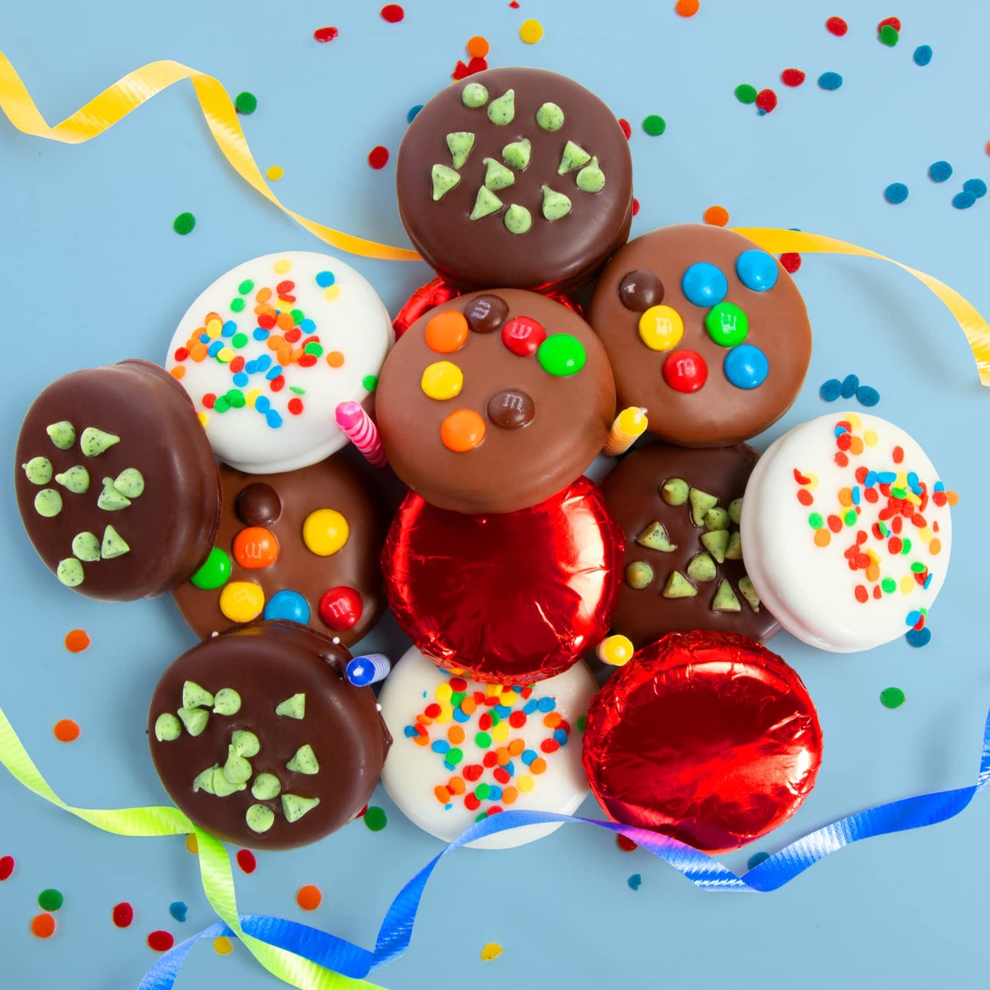 A Gift Inside Birthday Deluxe Chocolate Dipped Oreos Gift Box - 12 Pc