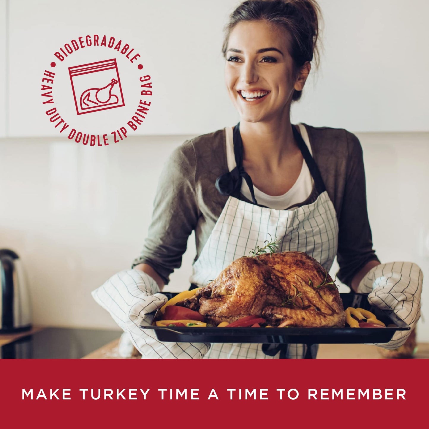 Fire & Flavor Turkey Perfect All-Natural Herb Brine Seasoning Kit  Perfect for Roasting  Grilling  smoky aroma  and Frying  Including Durable Double-Zipper Gusseted Brining Bag for Birds up to 25 lbs