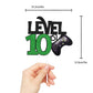 Caiwowo Level 10 Game Birthday Cake Topper, Paper, Black, Video Game Theme for Boys 10th Birthday Party