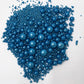 Kuting Sprinkles Edible Navy Royal Blue Pearl Sugar Candy Cupcake Topper 120g, Starry Sky Blue Decorative Glitter Mix for Baking