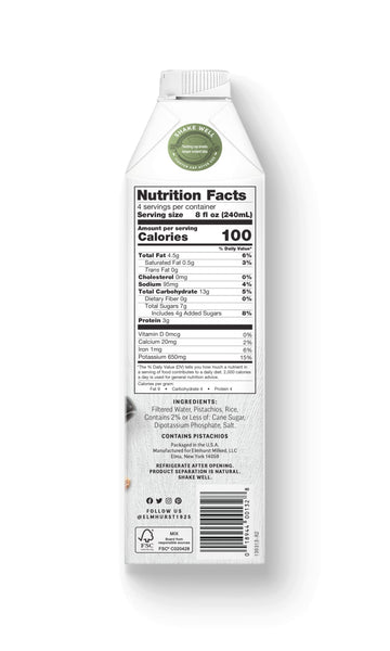 Elmhurst 1925 Barista Edition Pistachio Milk, Plant-Based, Vegan, 32 Ounce (Pack Of 6)