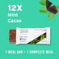 Sans Meal Replacement Protein Bar, Gluten Free, Healthy High Protein Snacks, High Fiber, No Sugar Added, Dairy Free, Soy Free, Mint Cacao, 12 Bars