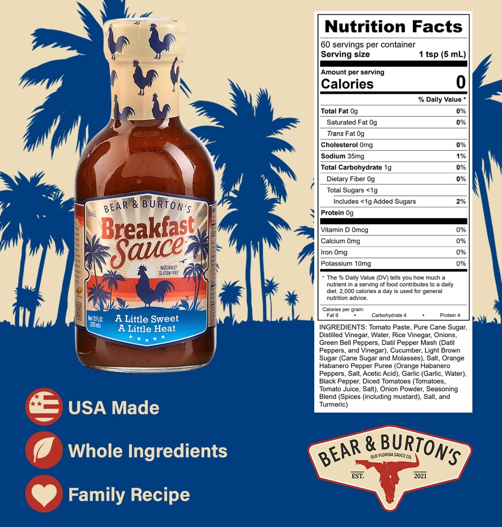 Bear and Burtons Breakfast Sauce | A Savory Breakfast Sauce from The Makers of W Sauce | 12 Fl Oz