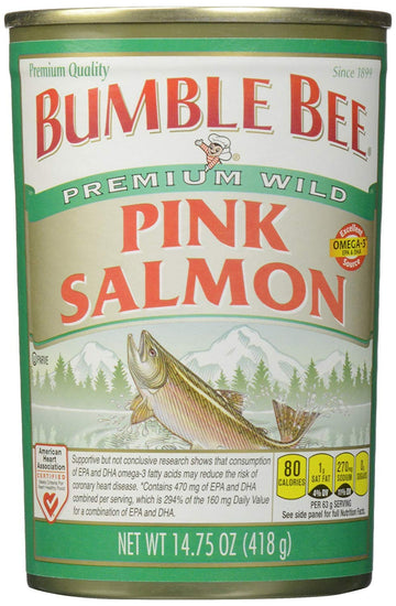 Bumble Bee Premium Wild Pink Salmon Cans, 14.75 Oz, Pack of 6