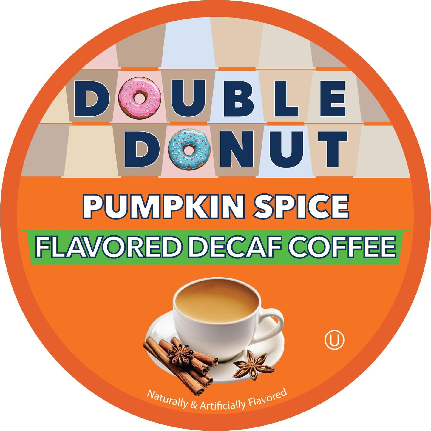 Double Donut Coffee Medium Roast Decaf Coffee Pods, Pumpkin Spice, 80 Count, For Keurig K-Cup Machines