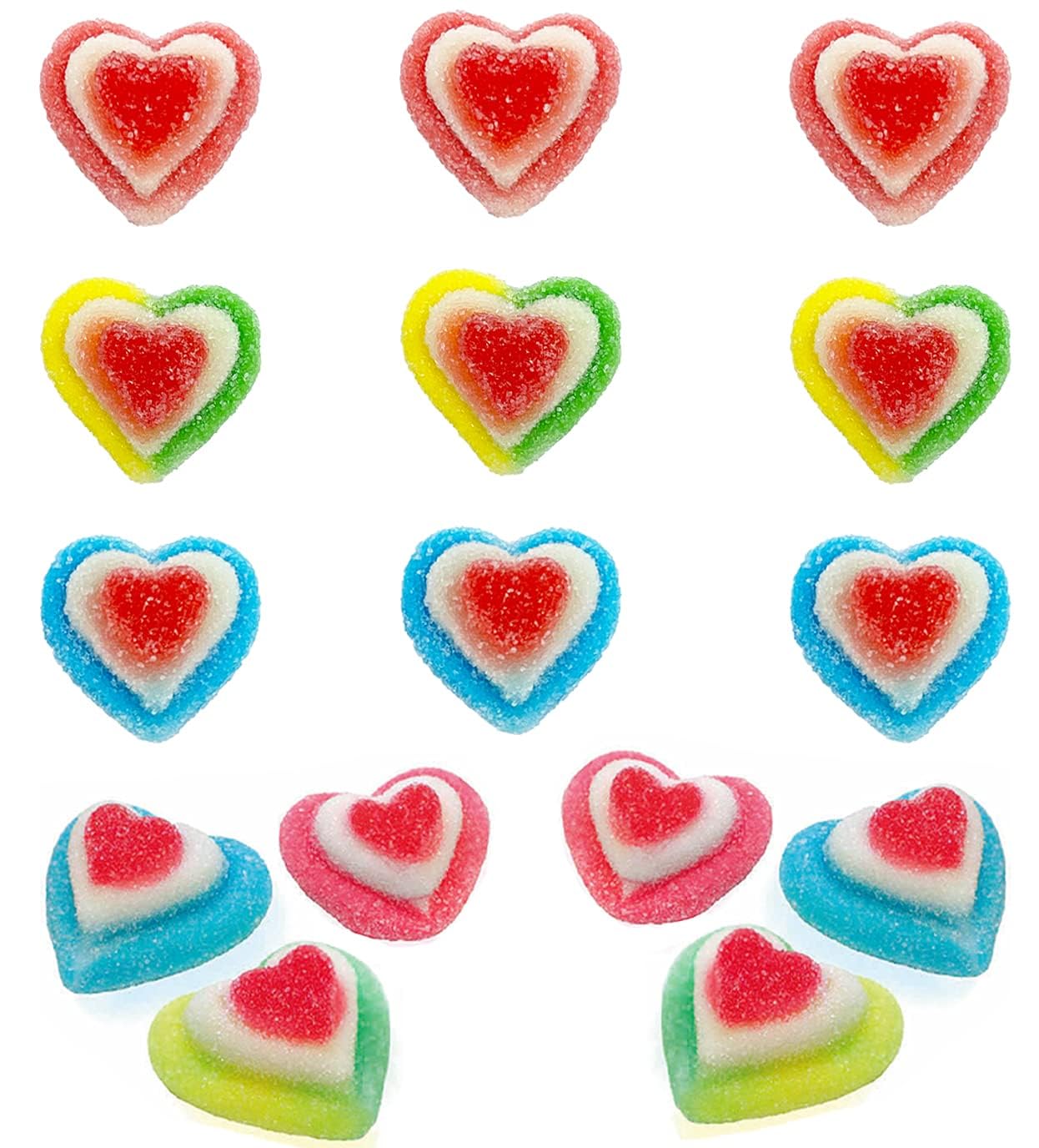 Fruidles Valentines Assorted Gummy Hearts Candy, Delicious Fruit Flavors Gummies (Half-Pound)