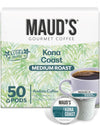 Mauds Kona Coffee Pods  50ct  Medium Roast Coffee in Recyclable Single Serve Pods - 100% Arabica Coffee  Compatible with Keurig K Cups Maker