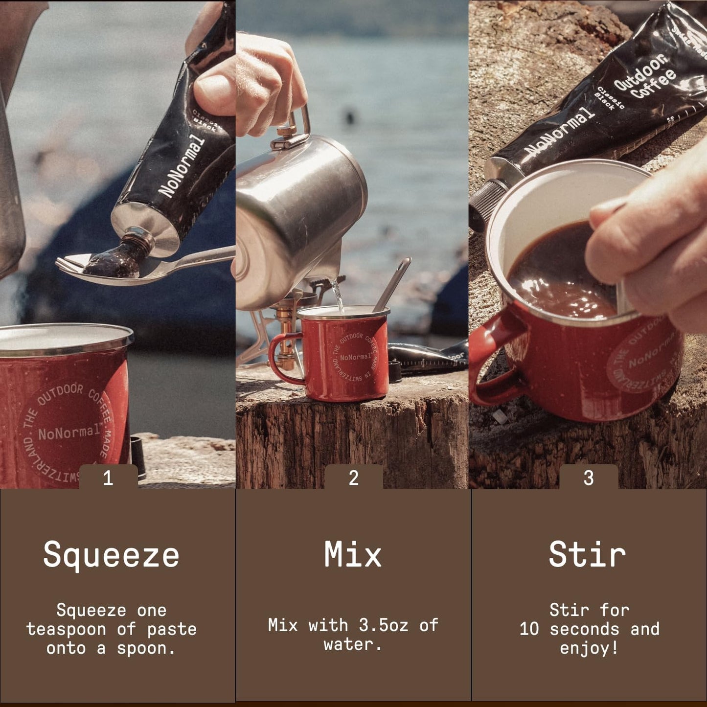 No Normal Dark Roast  Instant Coffee Paste (20 Cups) - The Outdoor Coffee - Swiss-Made  Fairtrade Arabica Beans  Liquid Concentrate Alternative- Uncomplicated  Zero Waste On-the-Go Tube