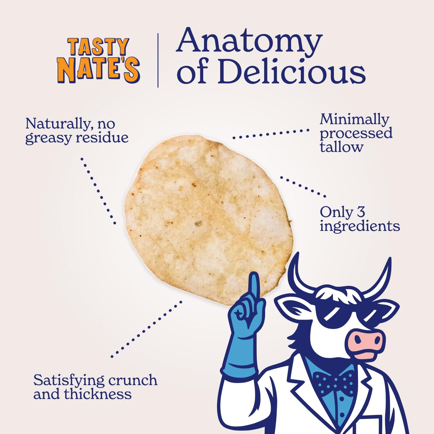 TASTY NATES Beef Tallow Potato Chips - Original Sea Salt, 7oz Pack of 2, Seed Oil Free, Paleo Snacks
