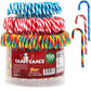 Christmas Candy Canes Tutti Frutti, Blue/White Peppermint, Red and White Cherry Mix Flavors - Bulk Candy Canes Individually Wrap