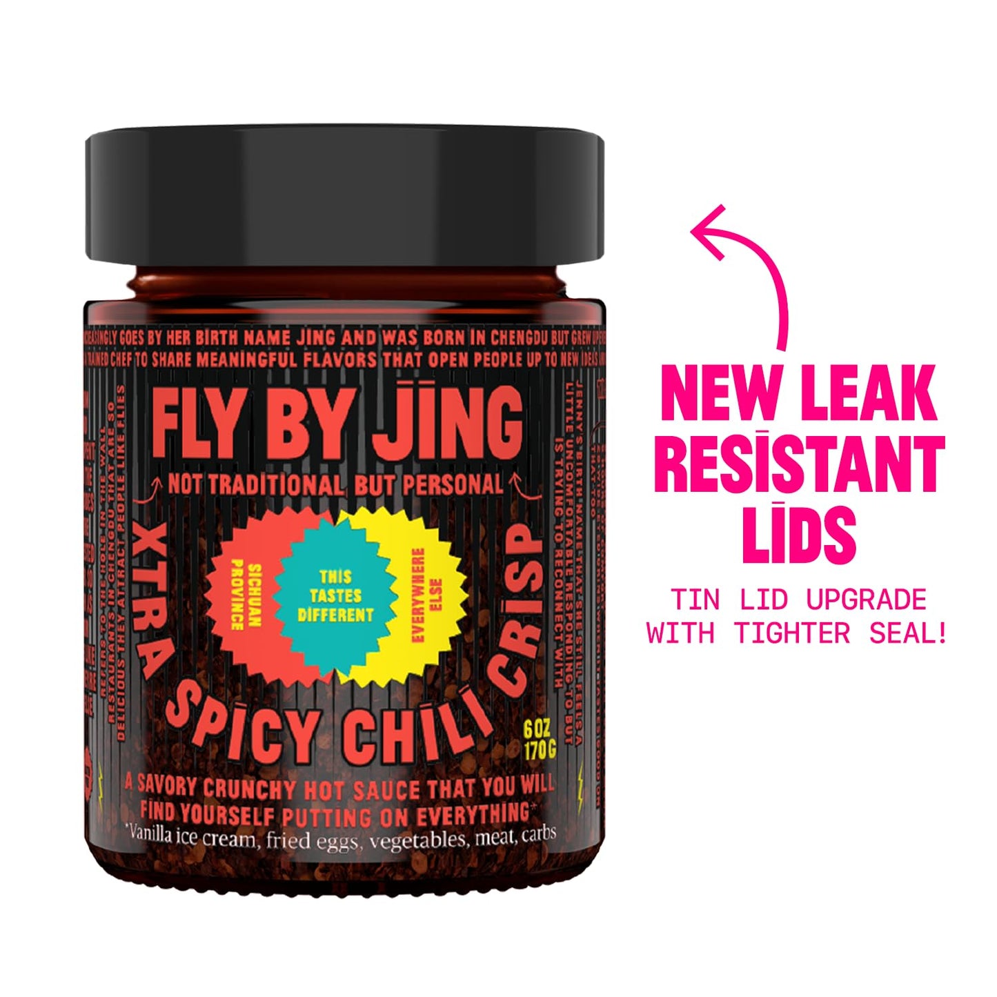 Flybyjing Xtra Spicy Chili Crisp, Hot Savory Tingly Crunchy Chili Oil Sauce W Sichuan Pepper, Good On Everything Hot Sauce, All-