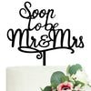 LOVENJOY Gift Boxed Soon To Be Mr and Mrs Cake Topper Engagement Black, Frosted Acrylic