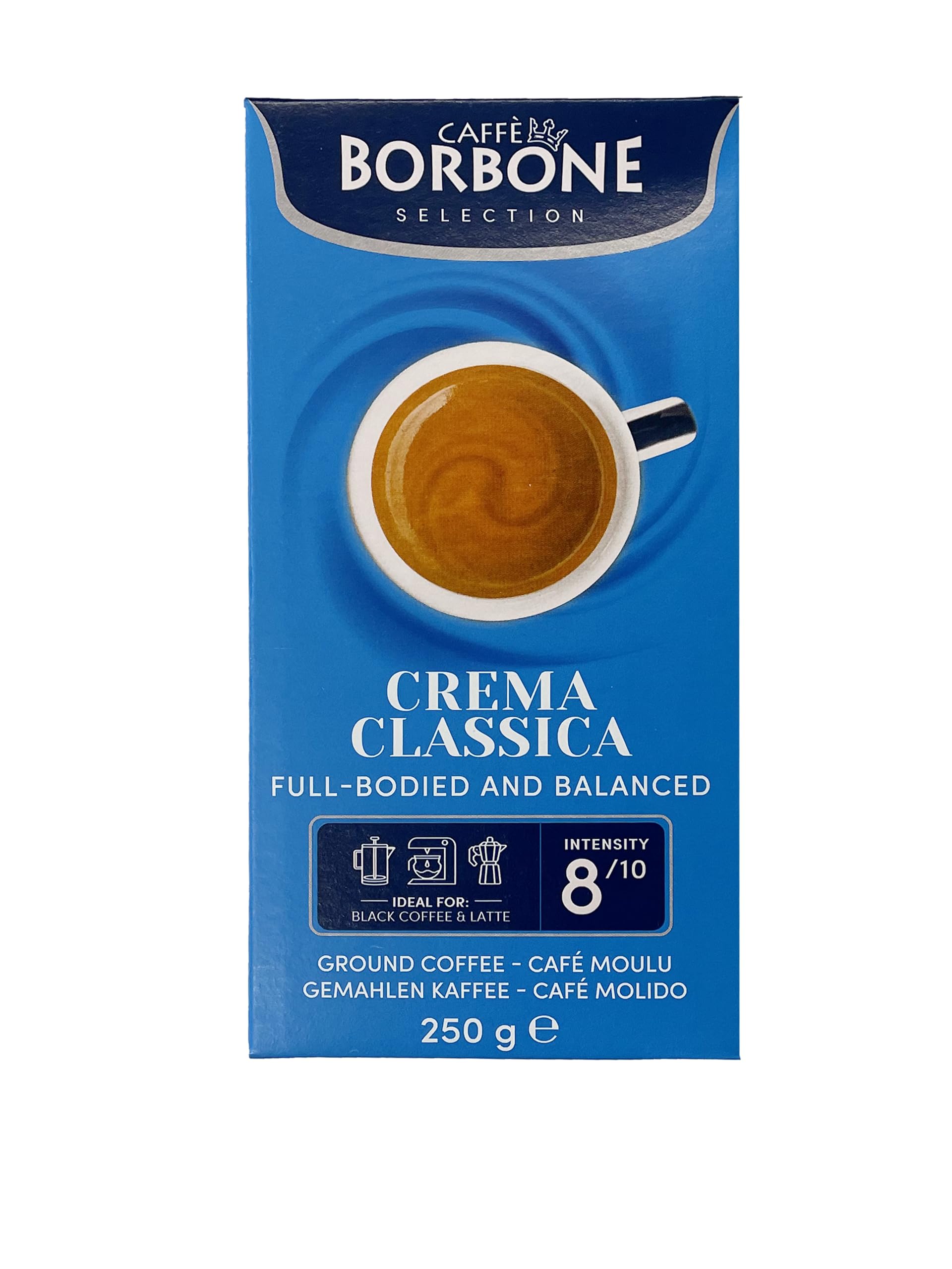 Caffe Borbone Ground Coffee, Crema Classica, Medium Roast, Arabica And Robusta Blend, Rich And Velvety, Roasted, Ground And Fres