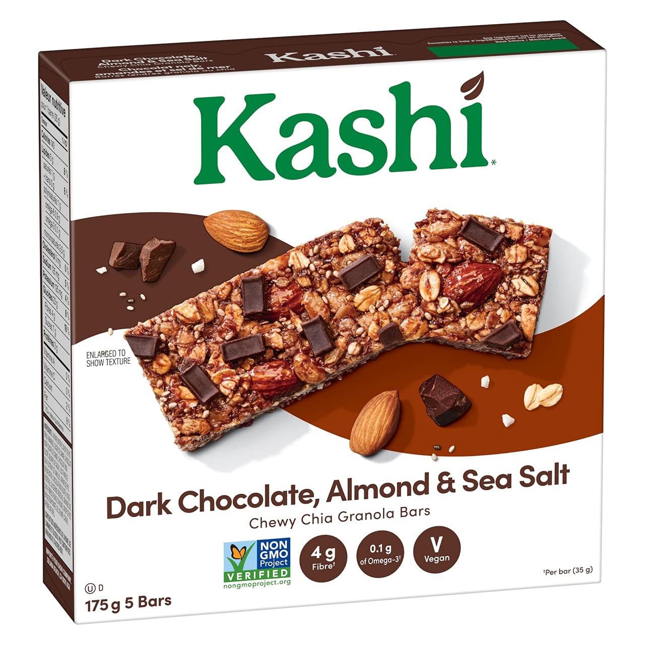 Kashi Chia Granola Chocolate Almond And Sea Salt, 5Ct, 175G/6.17Oz (Canadian)