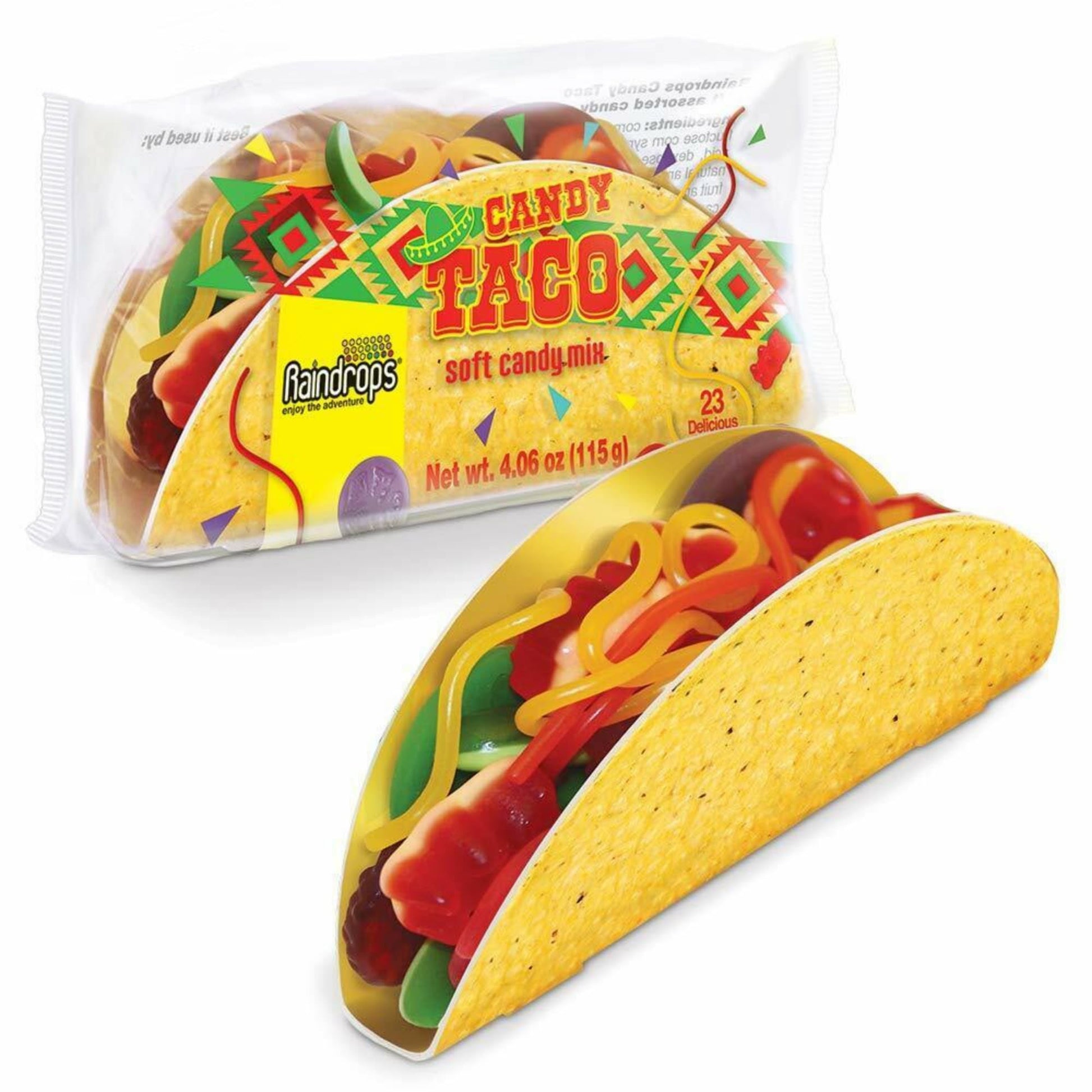 Raindrops - Gummy Candy Taco - Yummy Gummy Food Looks Just Like A Taco - Unique And Edible - Mens Stocking Stuffer Ideas - (4.0
