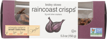 Lesley Stowe Raincoast Crisps Fig and Olive Flavor, Non GMO, 5.3 Ounce (Pack of 12)