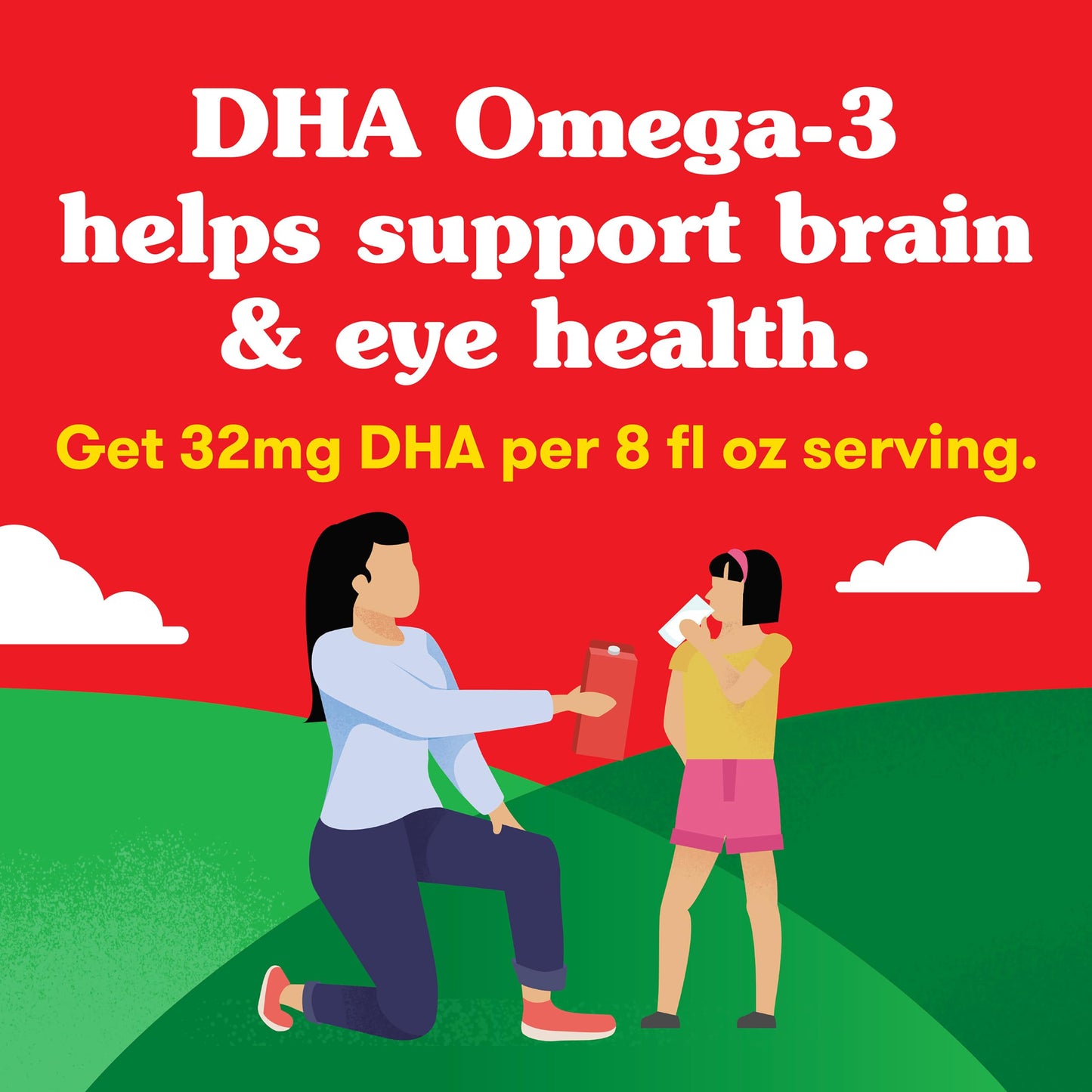 Horizon Organic DHA Omega-3 Milk, DHA 2 Percent Milk, 64 fl oz Half Gallon Carton