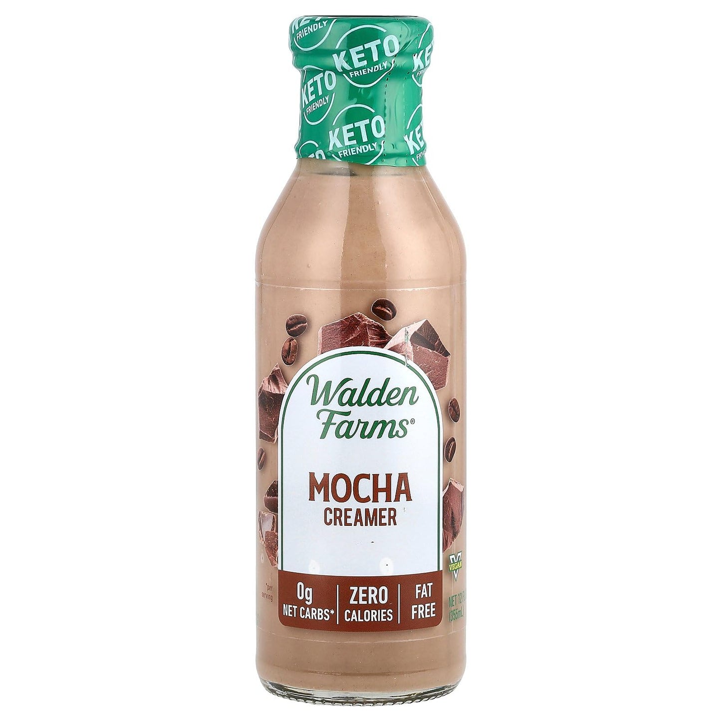 Walden Farms Mocha Coffee Creamer 12 Oz Bottle | Rich & Smooth | Fresh And Flavorful | Vegan, Paleo And Keto Friendly | Non-Dair