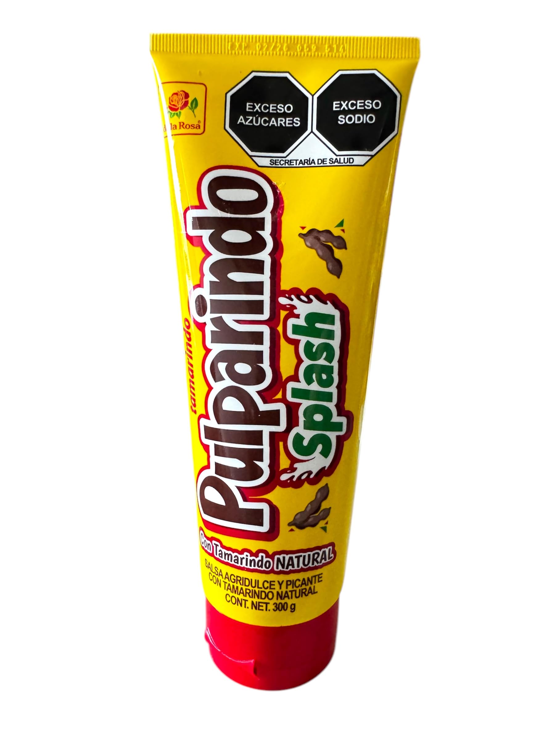De La Rosa Pulparindo Splash Tamarind Flavor - Single Bottle | Spicy & Sweet Mexican Candy for Snacks, Fruits, Beverages