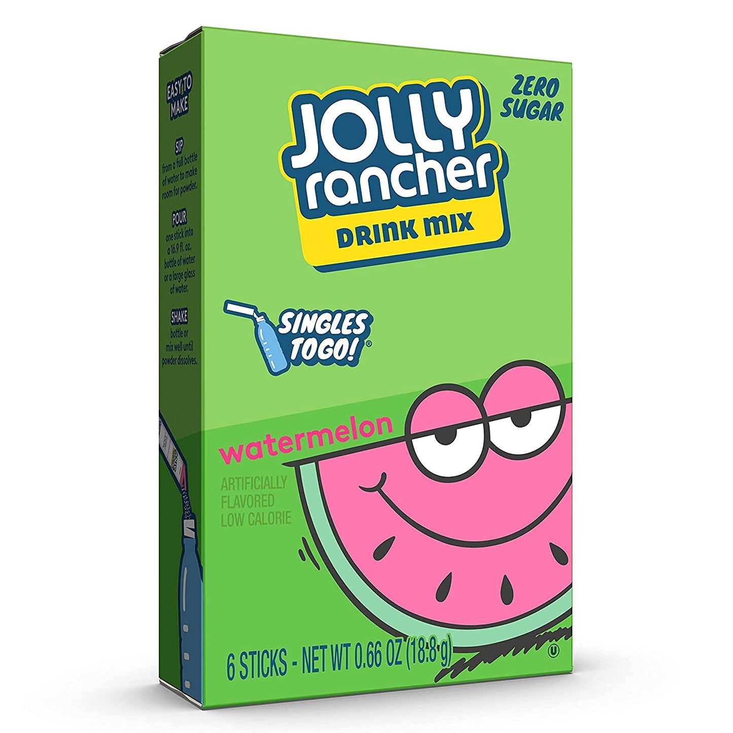 Lot of 3- (6-ct.) Boxes JOLLY RANCHER Watermelon Singles to Go! Sugar Free Drink Mix.