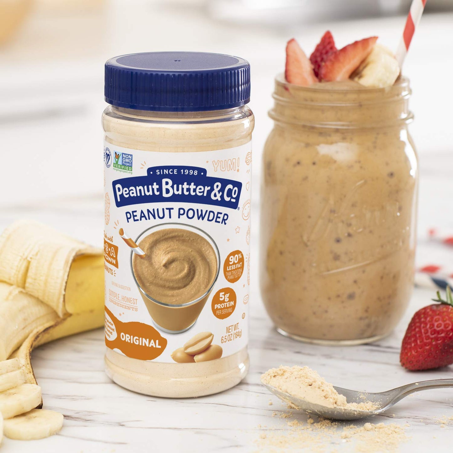 Peanut Butter & Co. Powdered Peanut Butter, Non-Gmo, Gluten Free, Vegan, Original, 6.5 Ounce Jars (Pack Of 6)