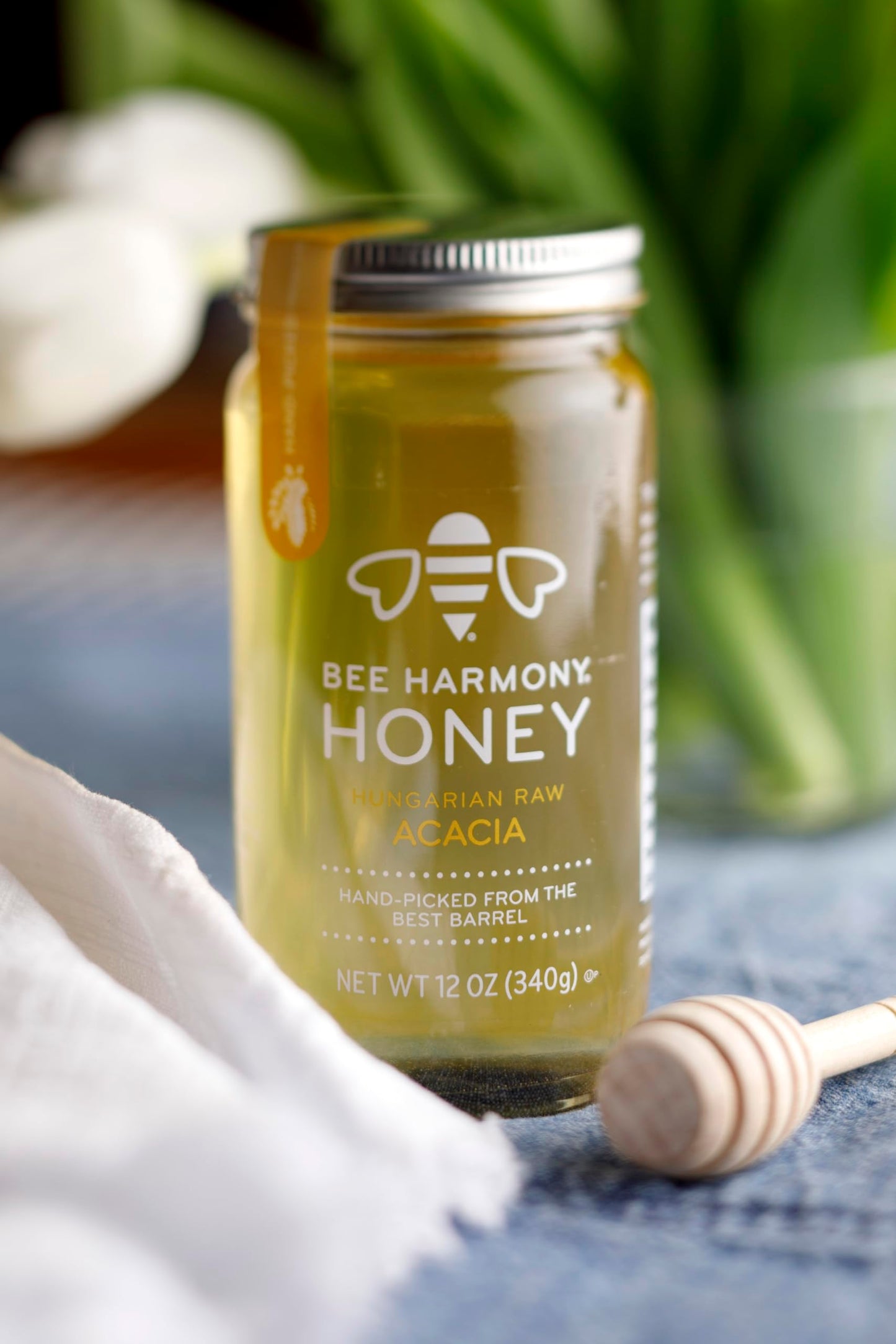 Bee Harmony Raw Acacia Honey, 12 Ounce, Natural, Pure, Pack of 1