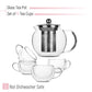 Btat- Glass Tea Pot Set, Set Of 4, Double Wall Glass Tea Cup And Kettle With Infuser, Christmas Gifts