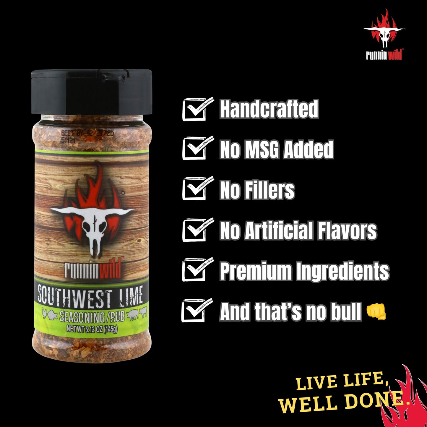 Premium Southwest Lime Seasoning | No Artificial Flavors, No Msg Added | Gourmet Southwest Flavor For Chicken, Fish, Pork, And F
