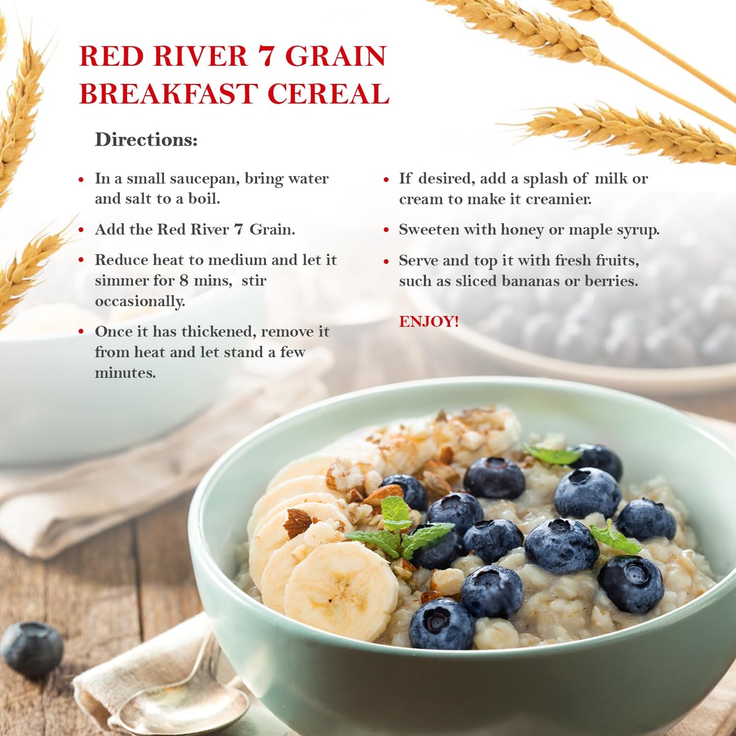 Red River Cereal - 7 Grain Hot Cereal (2Lbs / 685G) Made In Canada At Arva Flour Mills - All Natural, No-Additives (1-Pack)