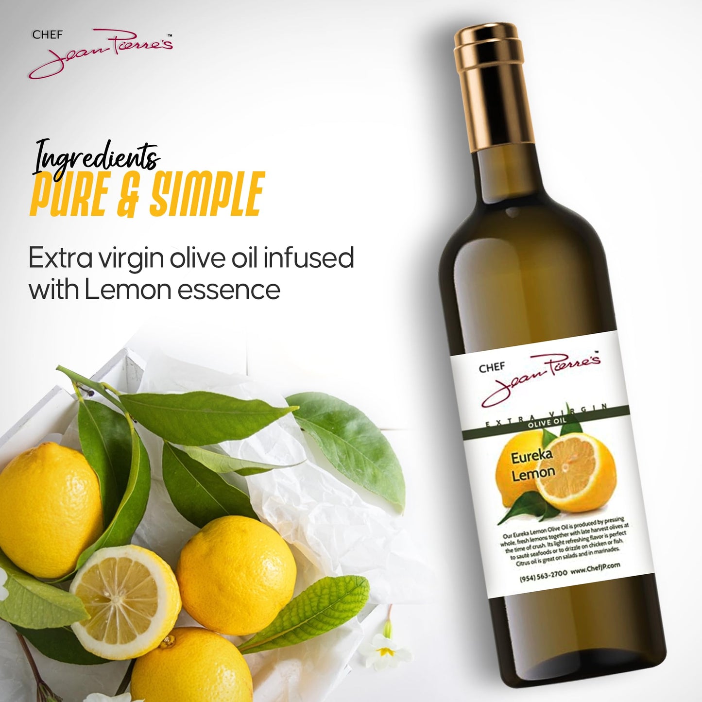 100% Naturally Infused Eureka Lemon Olive Oil 375Ml (12.5Oz)