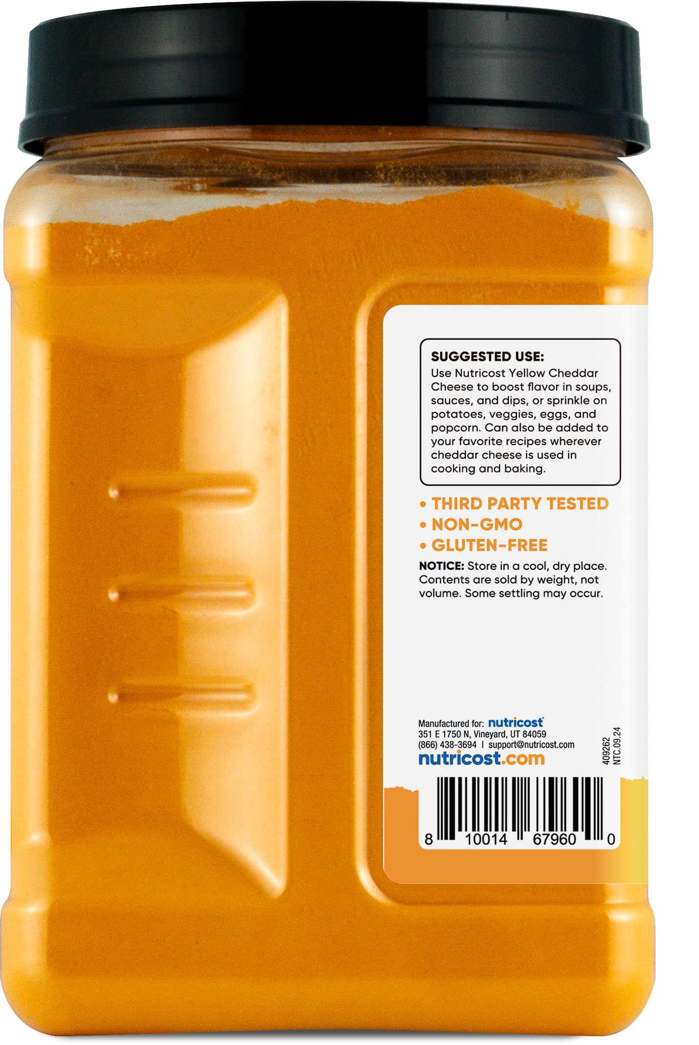 Nutricost Pantry Yellow Cheddar Cheese Powder (2.5 Pounds Per Bottle) - Powdered Cheese :: Great For Cooking, Baking, Popcorn, A