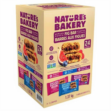 Nature'S Bakery Whole Wheat Fig Bars, Variety Pack (8- Blueberry, 8- Original Fig, 8-Raspberry), 1- 24 Count Box Of 2 Oz Twin Pa