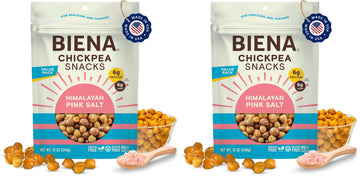 BIENA Roasted Chickpea Snacks - Himalayan Salt, 1 Value Pack - Crispy Salted Chickpeas Loaded with Protein & Fiber - Delicious, 