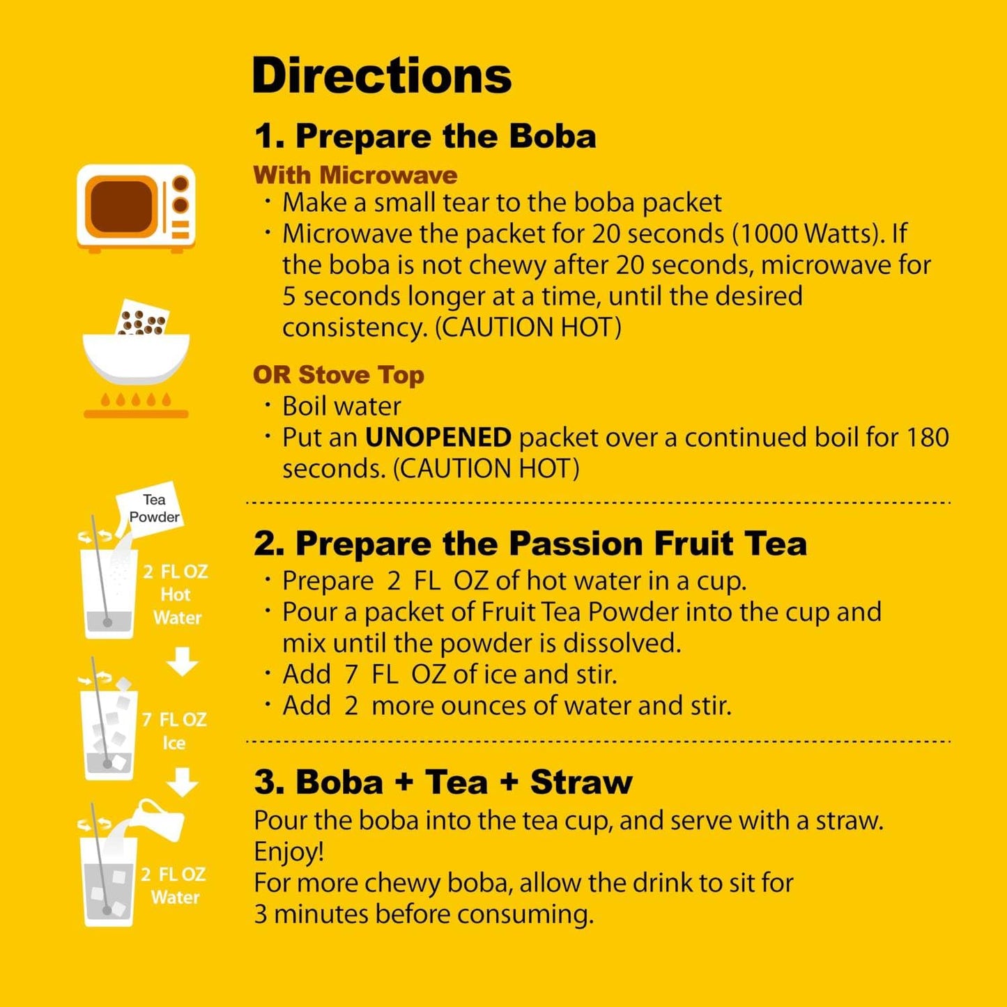 J Way Instant Passionfruit Pineapple Green Tea Kit With Authentic Fruity Colorful Tapioca Boba, Ready In Under One Minute, Paper
