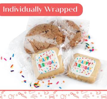 Happy Birthday Gift Basket Cookies Chocolate Chip Cookie Treats Fresh Bakery Fudge Filled Care Package For Men Women Kids | Indi