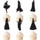 Ercadio 24 Pcs Tango Dance Cupcake Toppers Black Glitter Adulthood Ceremony Dancing Girl Boy Cake Birthday Picks For Dancing Cak