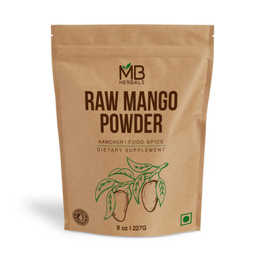 MB Herbals Dry Mango Powder | 8 oz / 0.5 LB / 227g | Amchur | Dry Raw Mango Powder | Gluten Free | Non GMO, No Preservatives | 1