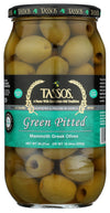Tassos Green Pitted Mammoth Greek Olives (35.27oz) 1 Liter Jar